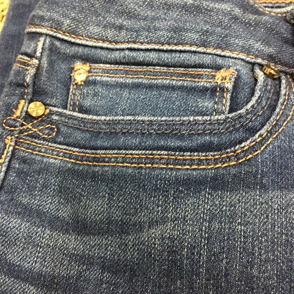 EUC White House Black Market Slim Leg Regular Distressed Fabric Jean - Picture 3 of 15